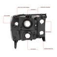 thumbnail image 4 of DNA Motoring For 07-14 GMC Sierra 1500 2500 3500 HD Black Amber Corner Headlight Lamps Pair, 4 of 6