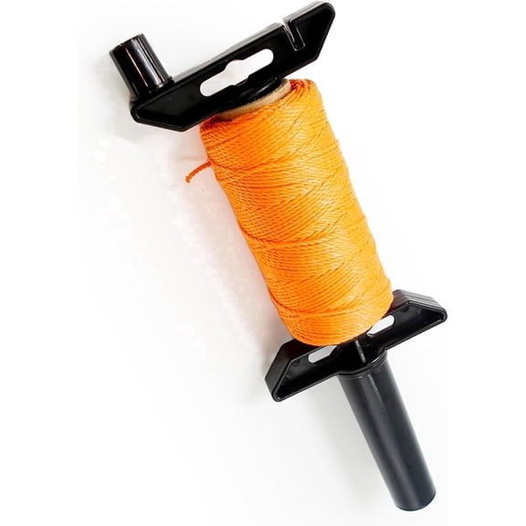 262FT Mason Line String with Handle, Durable Twisted Polypropylene Twine for Brick, Block, Fence Layout, Gardening & DIY, Orange