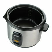 Brentwood 8-Cups Uncooked 16-Cups Cooked Rice Cooker Stainless Steel - Silver, Black