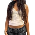 thumbnail image 1 of VISgogo Mujeres Encaje Flor Chaleco, Sin Mangas Escote en V Profundo Slim Fit Tank Tops Verano Camisola Ropa VISgogo moda, 1 of 9