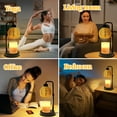 thumbnail image 5 of Hyindoor Candle Warmer Lamp Linen Woven Lampshade with Timer Adjustable Height, Wax Melt Warmer for Scented Wax with 2 GU10 Bulbs, Women Gifts for Birthday Christmas, Mom Gifts Idea, for New Home Dec, 5 of 10