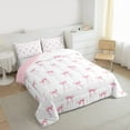 thumbnail image 4 of Homewish Cute Bowtie Ribbon Bedding Comforter Set,Princess Bow Knot Twin Comforter Sets,White Pink Bedding Set For Girls Kids,Ultra Soft Home Decor Reversible,2 Pieces, 4 of 9