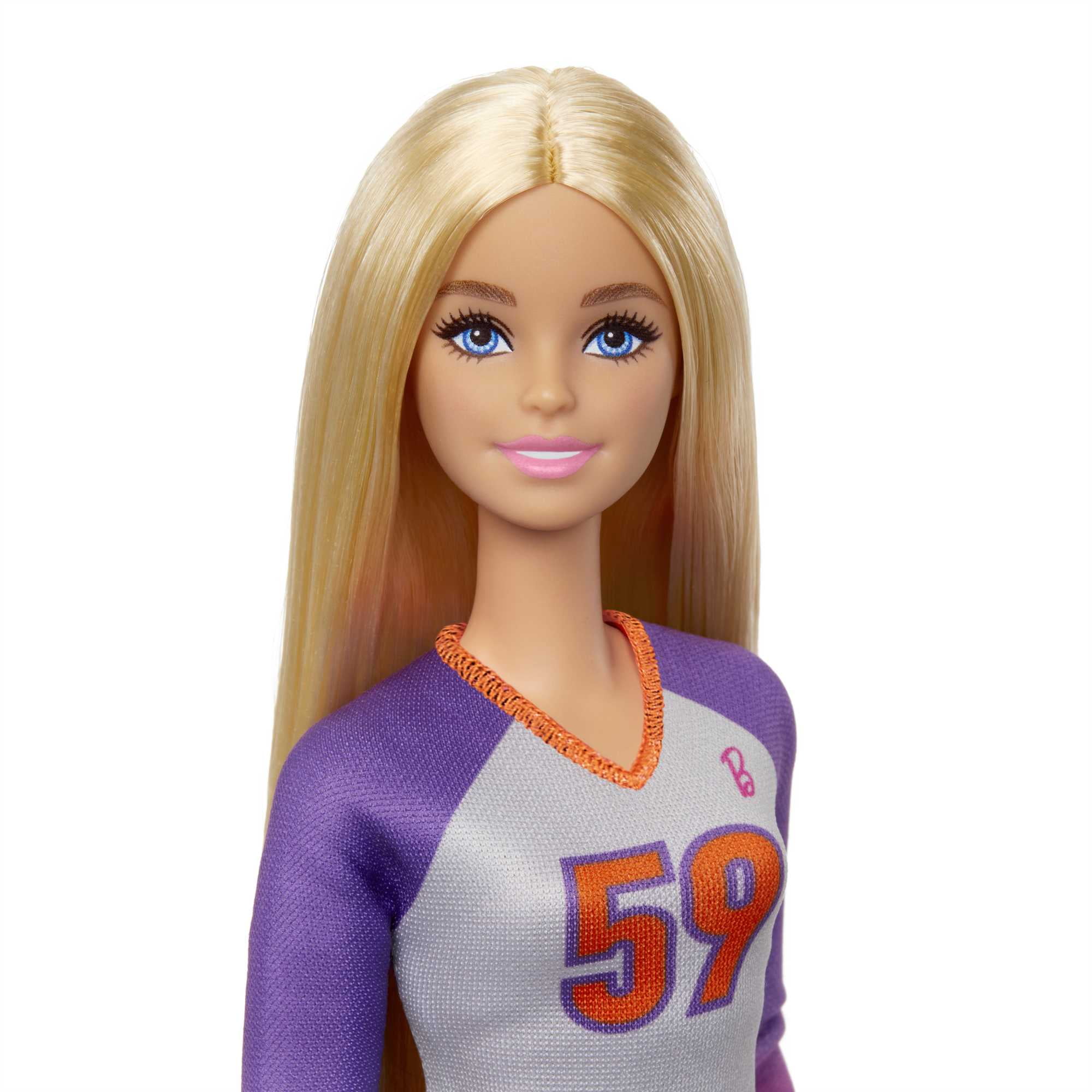 Barbie Doll & Accessories, Made to Move Career Volleyball Player Doll with Uniform and Ball, 11 in