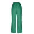 thumbnail image 3 of Feancey Women's Fashion 2 Piece Sets Solid Color Ironed Diamond Lounge Set Casual Round Neck Pullover and Baggy Pants Two Piece Fall Outfits Green M, 3 of 9