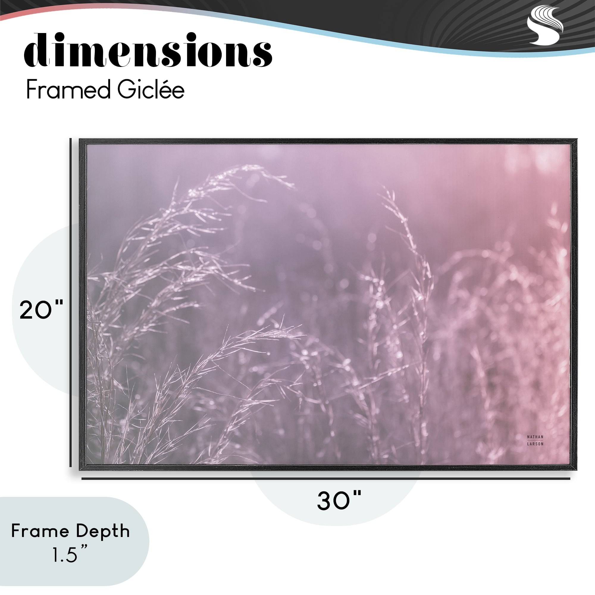 Stupell Industries Pink Meadow at Dawn Black Framed Giclee Art, design by Nathan Larson