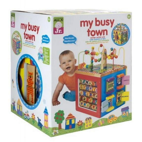ALEX Jr. My Busy Town Wooden Activity Cube