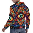 thumbnail image 6 of Pofeuu Vibrant Psychedelic Eye Print Mens Casual Hooded Collar Drawstring Hoodies Pullover Sweatshirts Casual Long Sleeve Shirts-4X-Large, 6 of 7