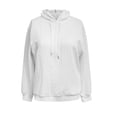 thumbnail image 6 of White Womens Tops Women's Textured Long Sleeve Drop Shoulder Drawstring Pullover Solid Hoodie Fall Outfits for Women 2025, 6 of 6