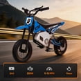 thumbnail image 3 of Electric Dirt Bike for Kids 6+, 24V Motorcycle, Electric Motorbike, 5-10 mph, High/Low Speeds-Blue, 3 of 7