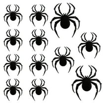 12 Pcs Halloween 3D Spiders Decoration, Scary Realistic Black Spider Sticker DIY Windows Wall Decal for Home Decor Bathroom Indoor Hallowmas Party Supplies