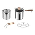 thumbnail image 2 of Luzkey Frying Pot Deep Fryer Pot Cooking Supplies Universal Wooden Handle 304 Stainless Steel Multifunction Saute Pan Cooking Set C, 2 of 8