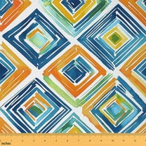 Feelyou Watercolor Graffiti Fabric by the Yard 2 Yards, Retro Fashion Room Decor Fabric by the Yard, Chic Square Minimalism Fabric for Sewing, Lightweight Room Decor