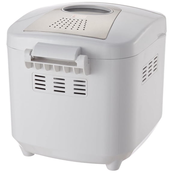 Automatic Bread Maker, 19-in-1 Dough Machine with Nonstick Ceramic Pan, Gluten Free Setting, White