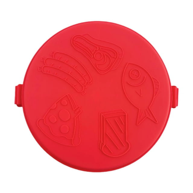 Parrilla para microondas, sartén para dorar, parrilla antiadherente, plancha extraíble para freír, utensilios de cocina Rojo