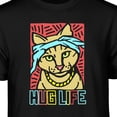 thumbnail image 3 of Teelocity Men's Funny Funky Hug Life Rapper Cat Black Relaxed Fit Short Sleeve Graphic T-Shirt, 3 of 3