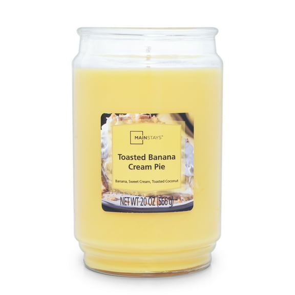 Mainstays Toasted Banana Cream Pie Scented Single Wick Candle, 20 oz.