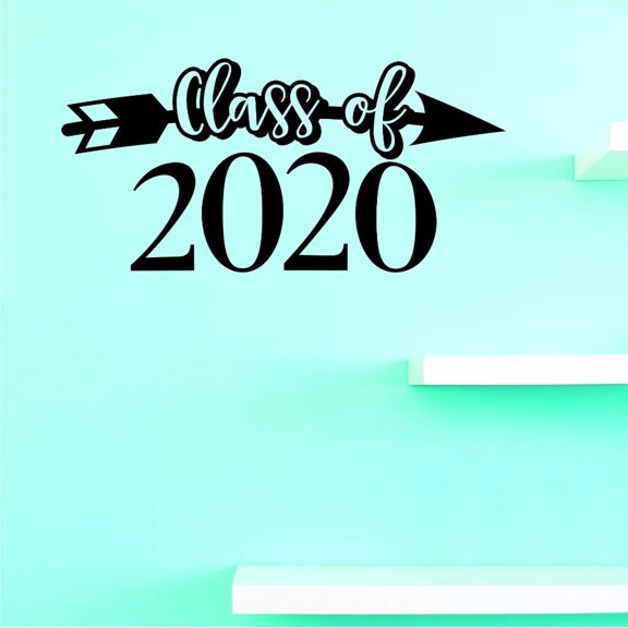 Custom Decals Class Of 2020 Wall Art Size: 10 X 20 Inches Color: Black
