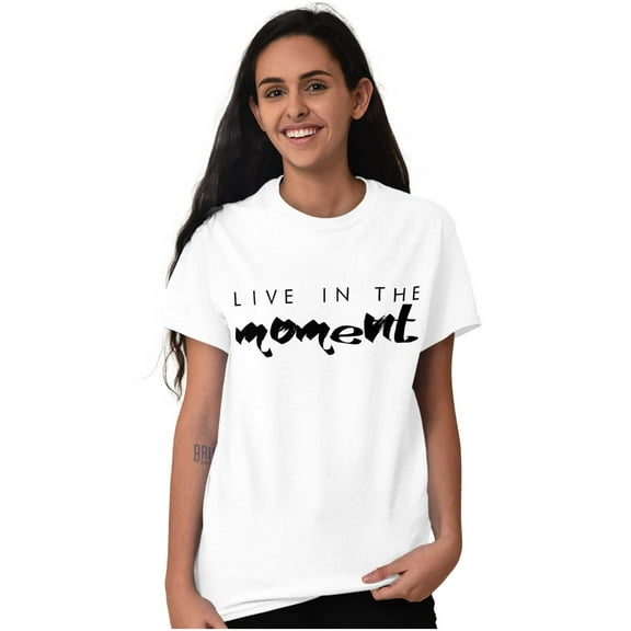 Live in Moment Inspirational Positive Women's Plus Size Graphic Tee Brisco Brands 2X
