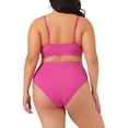 thumbnail image 4 of Agnes Orinda Women's Plus Size 2 Piece Swimsuit Adjustable Spaghetti Straps Tummy Control Swimwear Bikini Bathing Suits 2026 3X Hot Pink, 4 of 8