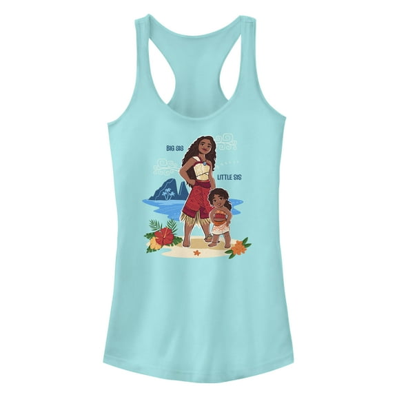 Junior's Moana 2 Big Sis Little Sis Racerback Tank Top