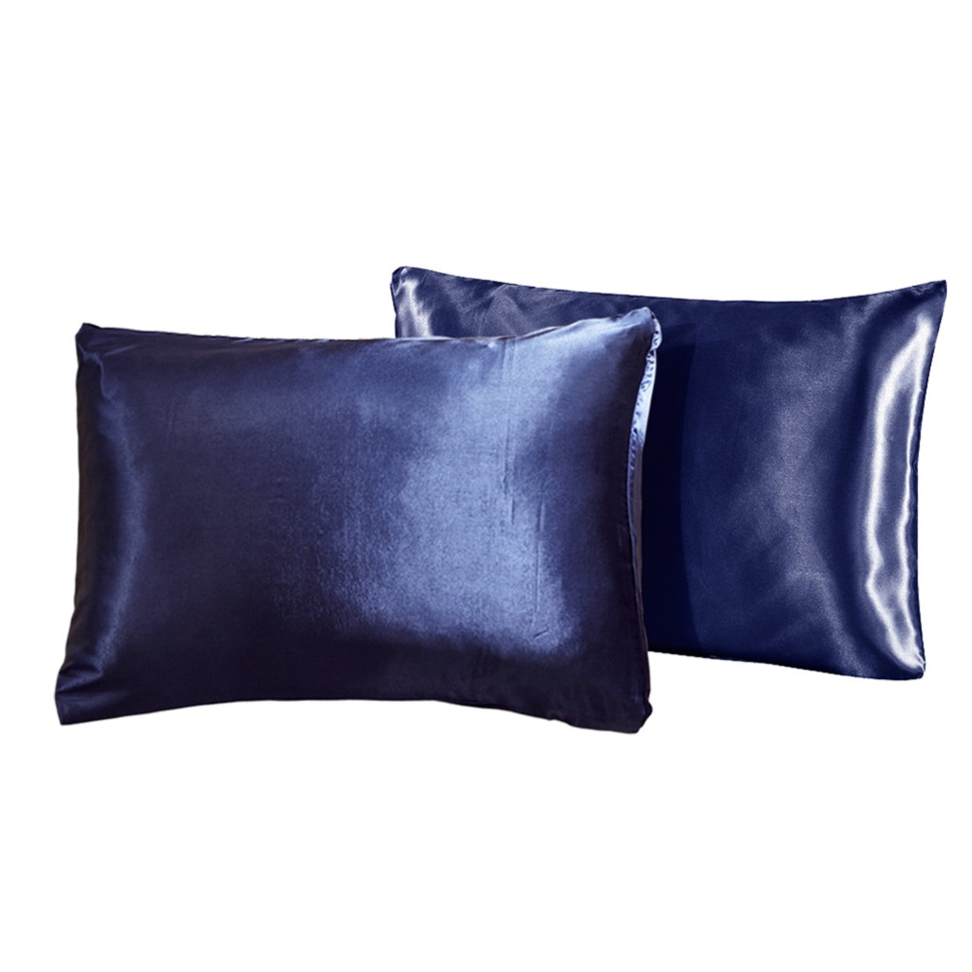 Details about   Solid Color Satin Silk Pillowcase 2PCS Envelope Pillow Case Free Size Pair Pack 