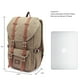 thumbnail image 2 of Mochila de viaje escolar KAUKKO para universidad flexible con portátil para 15 ", 22L (lienzo / Caqui) KAUKKO  EP5AApricot[2pcs], 2 of 5