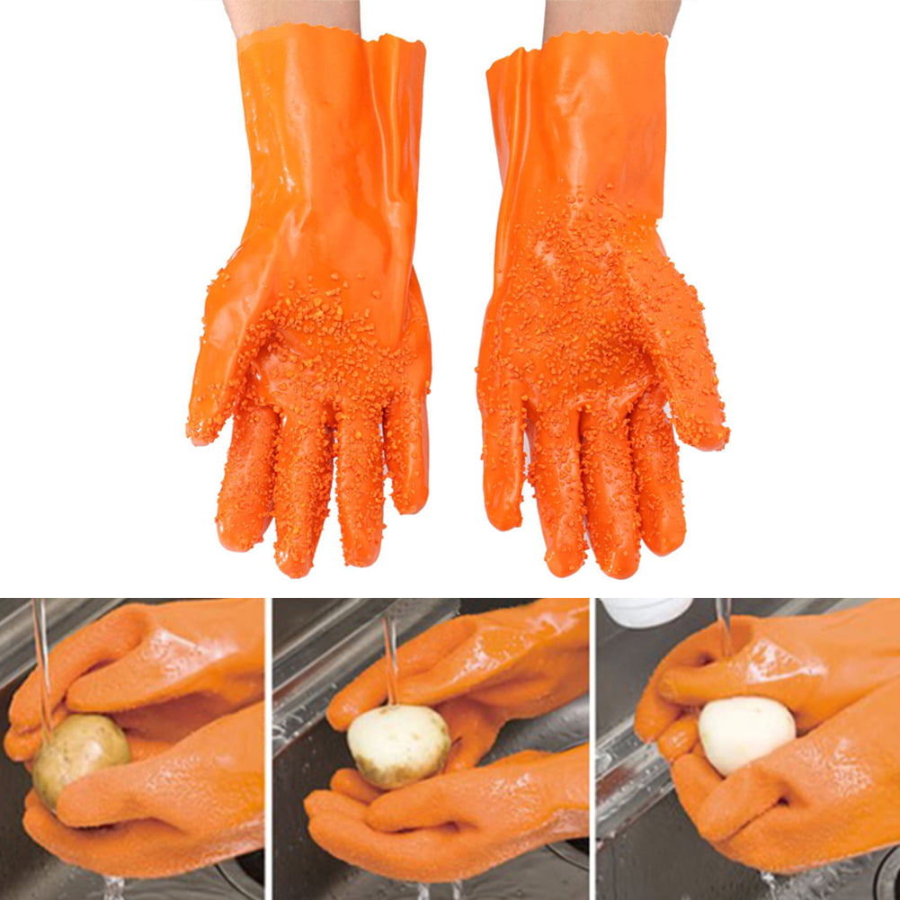 New 1 Pair Kitchen Peeling Potato Gloves Peel Vegetable Fish Scale Gloves S 