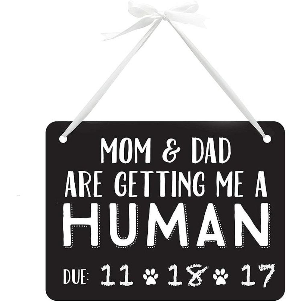 Pearhead Baby Announcement Chalkboard with Adjustable Ribbon for Pets