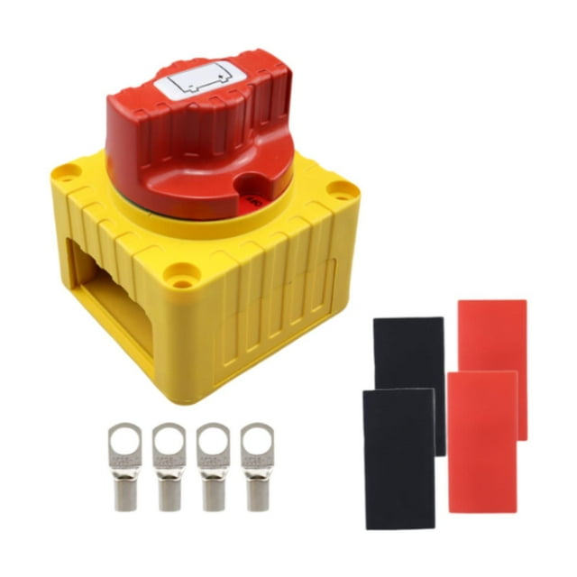 Interruptor de desconexión,Interruptor de desconexión de batería de 12-24 V CC para trabajo pesado,Kit de interruptor de batería Interruptor de corte de energía Amarillo,Interruptor de