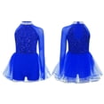 thumbnail image 3 of SiiRoh Girls Shiny Sequin Ballet Tulle Skirted Leotard Jazz Dance Outfit One Piece Jumpsuit Gymnastics Bodysuit Blue 16, 3 of 4