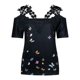 thumbnail image 4 of Camisetas con hombros descubiertos para mujer, blusa de manga corta ahuecada, camiseta gráfica de encaje con cuello en V de verano, Tops holgados Pompotops  hkajfhjk468736, 4 of 4