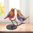 thumbnail image 5 of BOKYAN 2-Piece Colorful Metal Bird Ornament Tabletop Decoration for Home Visual Decompression Figurine Knick-Knacks, 8.9 inches / 22.5 cm, 5 of 5