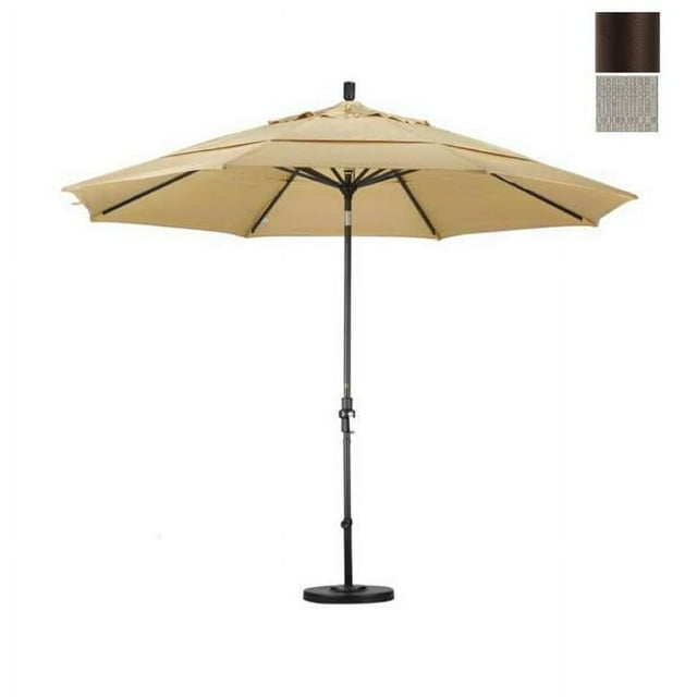 11' Aluminium Marché Umbrella Col Inclinaison Bronze/oléfine/tissé Granit/dwv