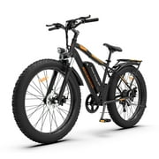 26" 750W Electric Bike Fat Tire P7 48V 13AH Removable Lithium Battery for Adults with Detachable Rear Rack Fender(Black)