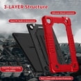 thumbnail image 4 of FIEWESEY Tablet Case for Lenovo Tab One (TB305FU) 8.7 inch Heavy Duty Shockproof Protection Cover with Shoulder Strap Kickstand for Lenovo Tab K9 8.7 inch 2025 (Model: TB305FU) / Tab One (RedBlack), 4 of 8