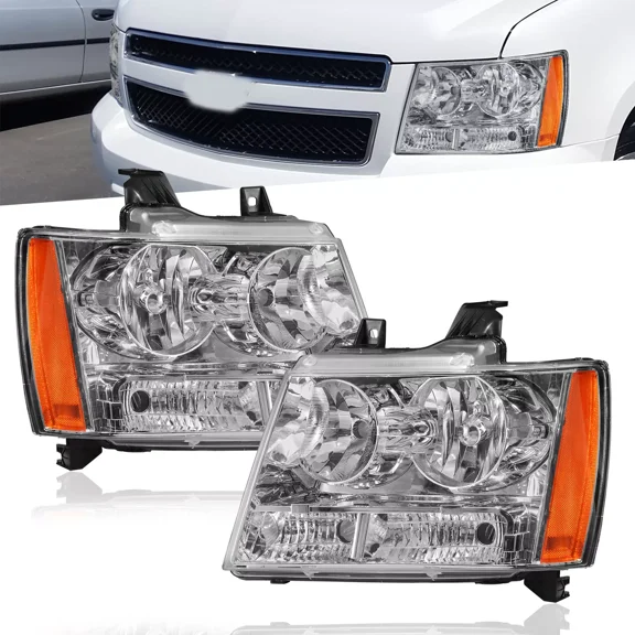 MOSTPLUS 2PCS Headlights Assembly for 07-13 Chevy Avalanche Suburban 1500 2500 Tahoe