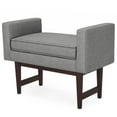 thumbnail image 5 of Scott 29 inch Wide Contemporary Rectangle Small Ottoman Bench in Pewter Grey Linen Fabric, 5 of 13
