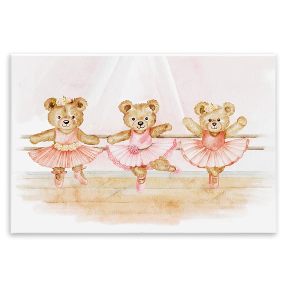 Ballet Teddies Triplet Wall Plaque Art, design by Amy Hall