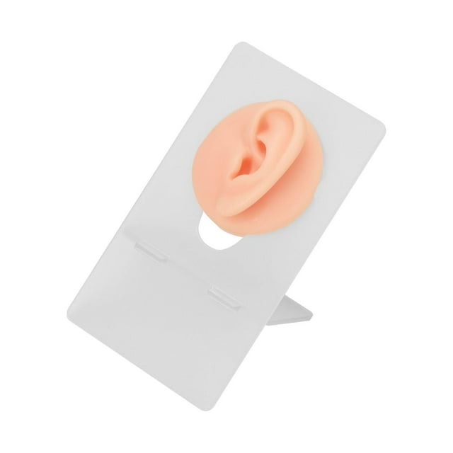 Exhibición de parte del cuerpo del modelo de oreja de silicona para práctica de perforación y exhibición de joyas Color de piel claro