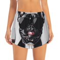 thumbnail image 2 of Balery Cool French Bulldog Wine Pantalones cortos deportivos para mujer con forro y dos bolsillos, elásticos, para entrenamiento, gimnasio, yoga-Large, 2 of 7