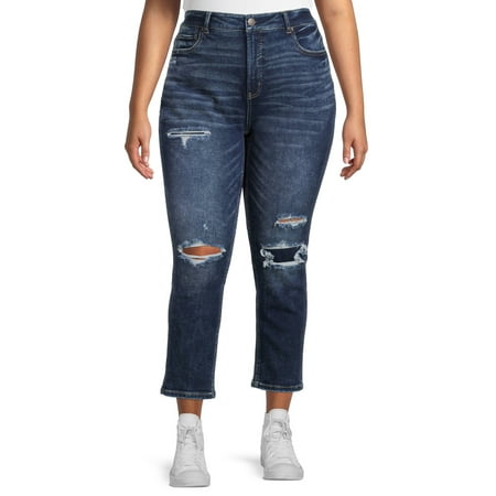 Terra & Sky Women's Plus Size Cropped Jeans