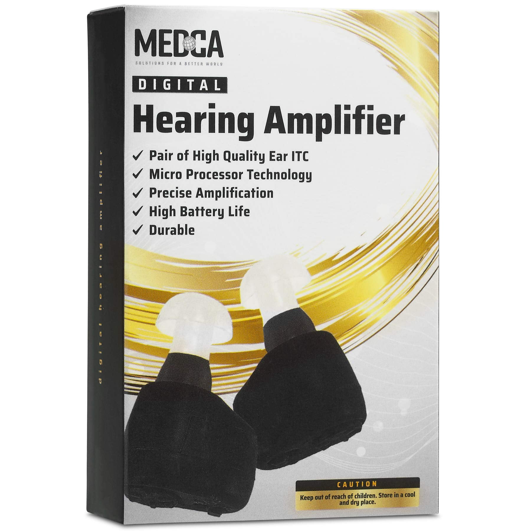 MEDca Digital Hearing Amplifier - in-The-Canal (ITC) Pair of in Ear Sound, Multicolor