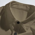 thumbnail image 4 of pstuiky Camisas de manga larga de invierno para hombre, Camisa informal de manga larga con cuello vuelto y bolsillos de color liso para hombre top de hombre l, 4 of 5
