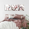 thumbnail image 4 of Traditional Chinese Bird Painting on Peach Trees Canvas Prints Set of 3 Wood Framed 16x16 inches Wall Art Plum Blossom Print, 4 of 6