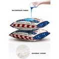 thumbnail image 4 of Independence Day Outdoor Pillow Covers Set of 2,Farm Blue Truck American Flag Star Decorative Waterproof Throw Pillow Case, Patriotic Red Plaid Cotton Linen Soft Cozy Cushion Pillowcases 16x16In, 4 of 6