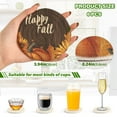 thumbnail image 3 of Happy Fall Pumpkins and Sunflowers Drink Coasters with Holder Absorbent Coaster for Coffee Table Room Decor 6 Pack, 3 of 7