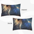 thumbnail image 2 of Lsque Starry Light White Horse Pattern Pillow Case – Soft & Cozy Throw Pillow Cover, Hypoallergenic Cushion Case for Sleeping Women with Envelope Closure-16"x24", 2 of 6