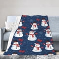 thumbnail image 3 of Snowman Christmas Blanket, Winter Holiday Snowflake Throw, Festive Red Bow Fleece Blanket for Christmas Home Decor Gift 50x40, 3 of 6