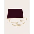 thumbnail image 6 of REMANLAN Women's Pleated Satin Evening Clutch Purse with Detachable Chain Strap, Burgundy, 6 of 7