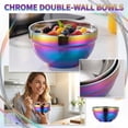 thumbnail image 4 of Stainless Steel Cereal Bowls: Metal Soup Bowl - Double Walled Insulated Large Serving Rice Bowl - Unbreakable Deep Bowls for kitchen 340 ml Appr. Rainbow, 4 of 6